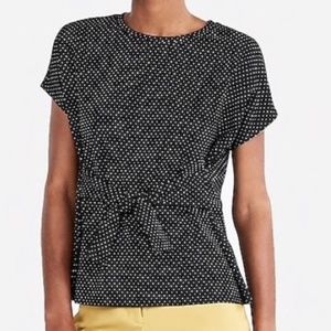 Express Polka Dot Tie Front Blouse